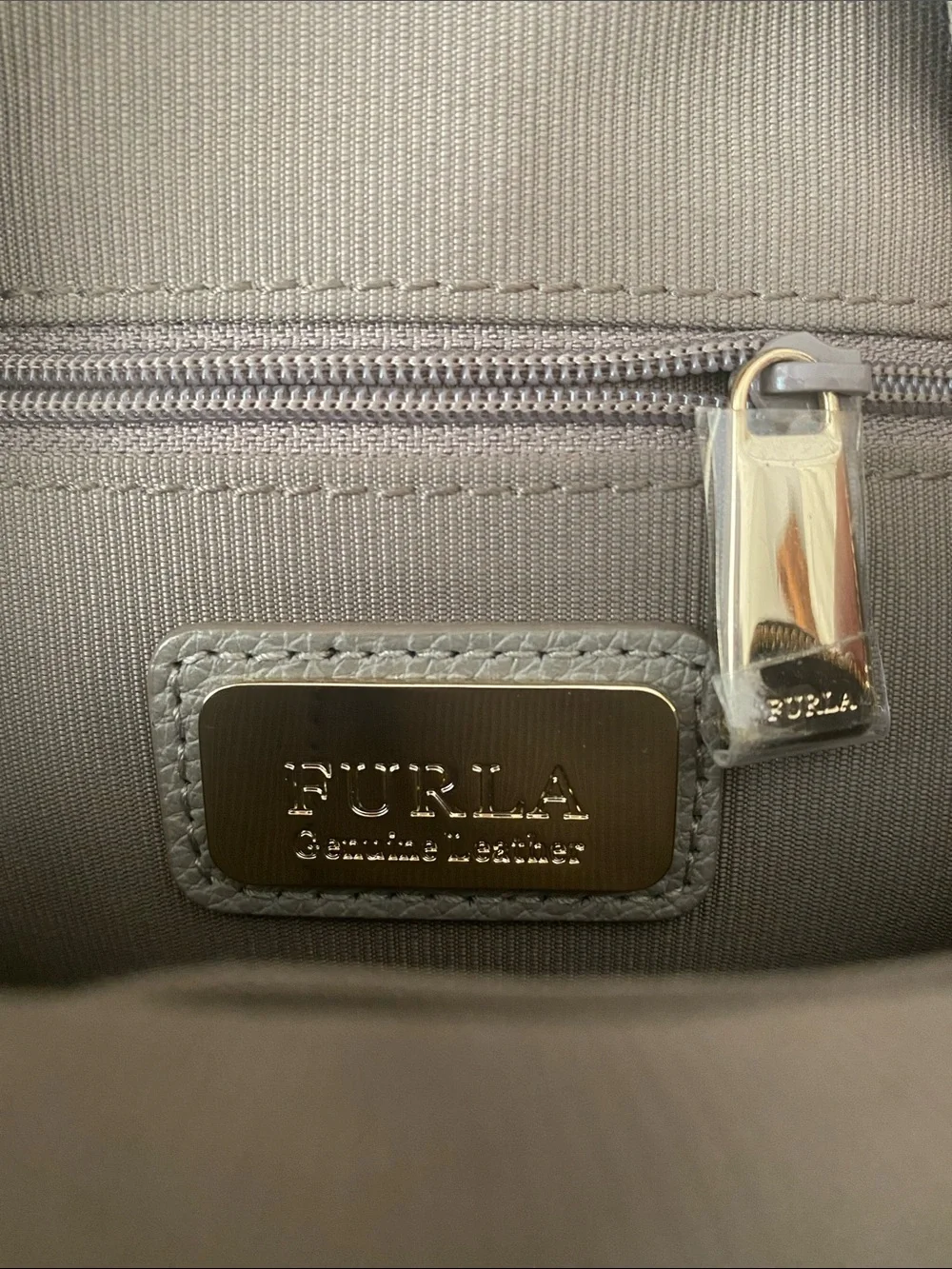 Furla Frida Italian Lux Soft gray Pebbled Leather Backpack
